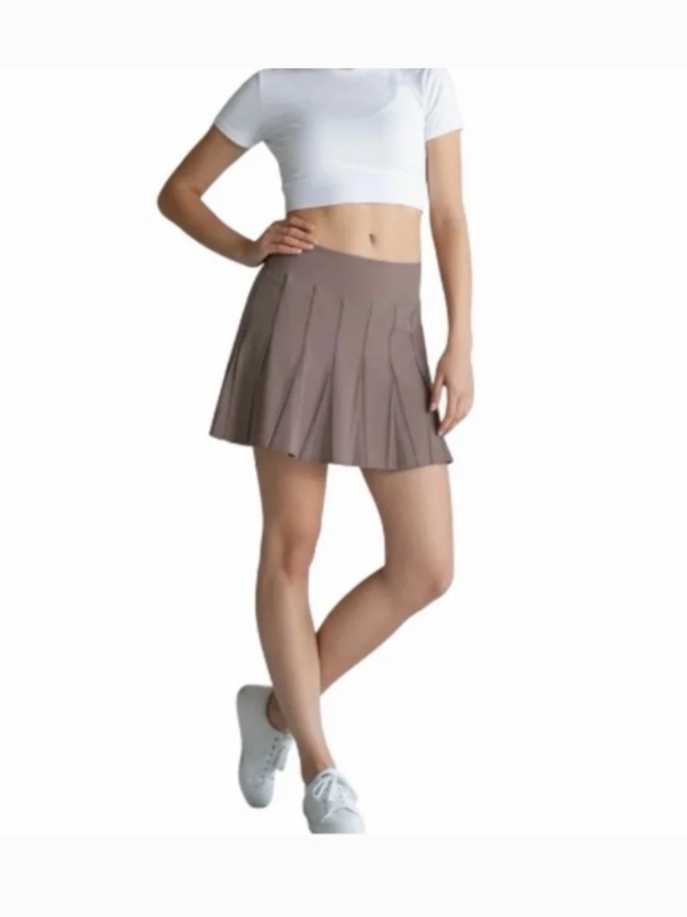 NWT Athleta Wear About Pleated Skort Mink Taupe Athletic Tennis Golf Size 2